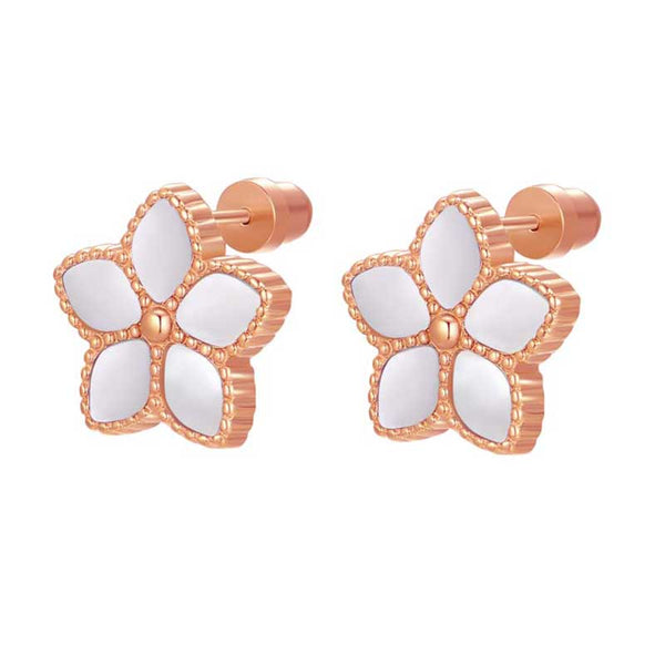 Starfish / Earrings Pearl Rose Gold