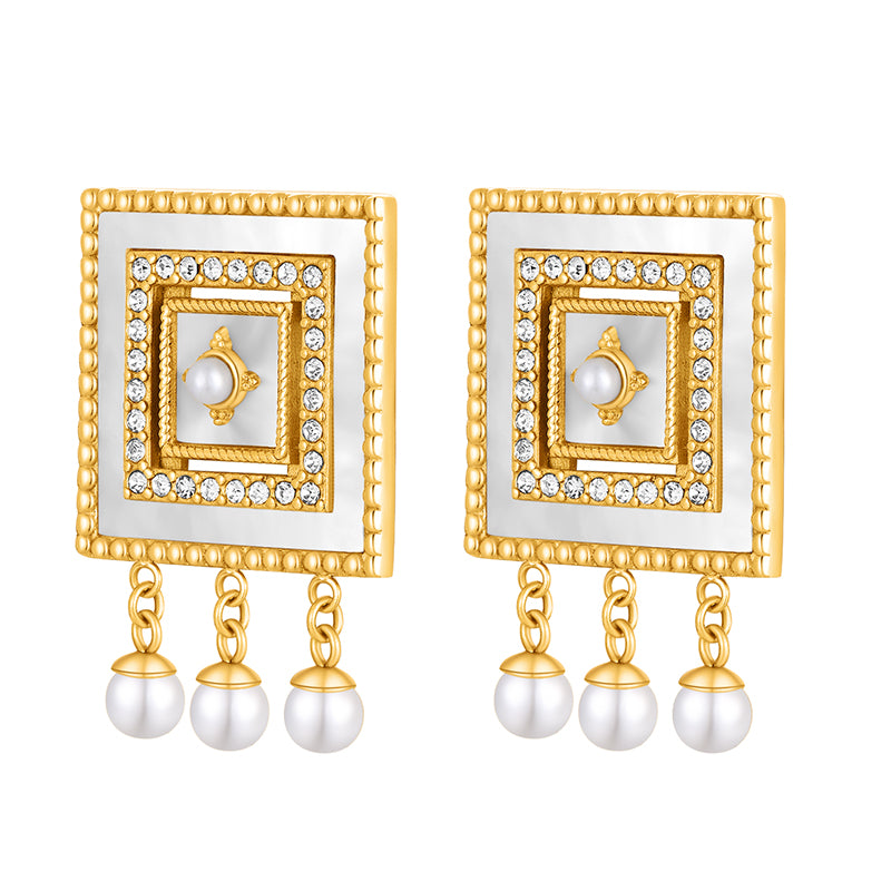 Zahia / Earrings Pearl Gold