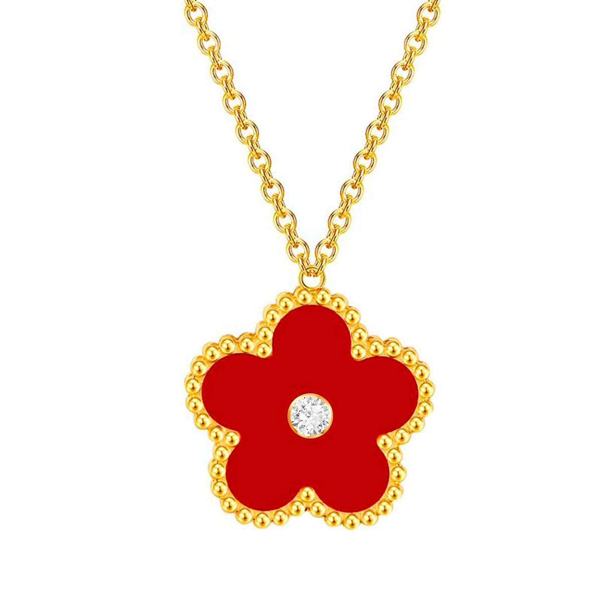 Blossom / Necklace Red Gold