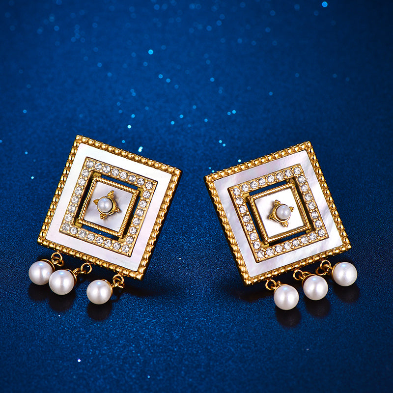 Zahia / Earrings Pearl Gold