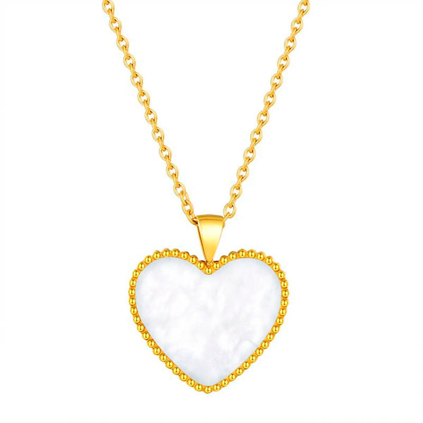 Hearts / Necklace Pearl Gold
