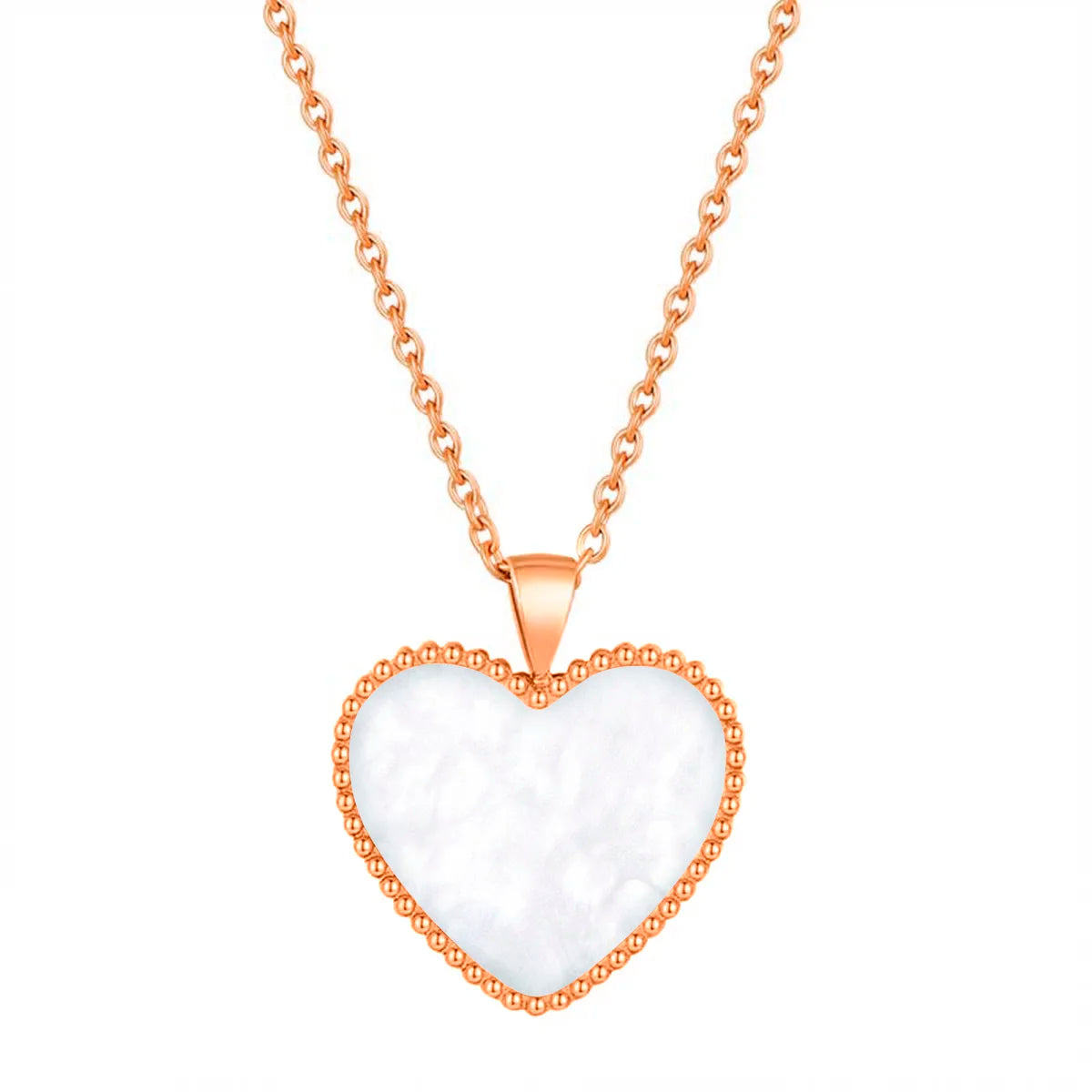 Hearts / Necklace Pearl Rose Gold