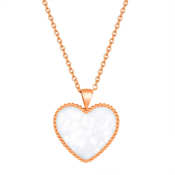 Hearts / Necklace Pearl Rose Gold