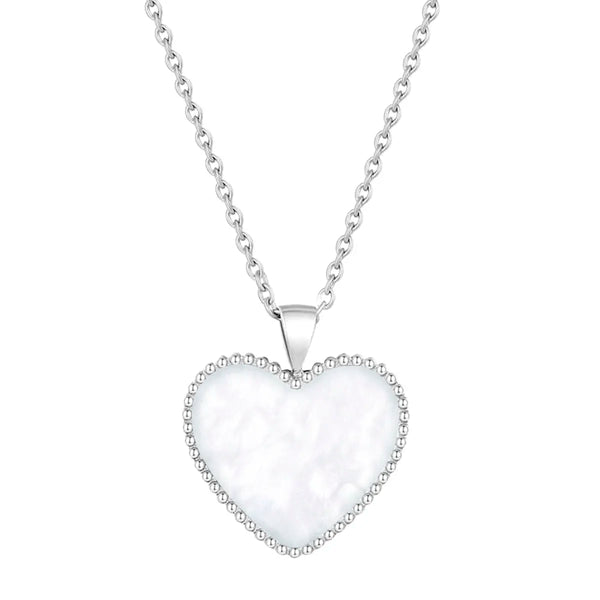 Hearts / Necklace Pearl Silver