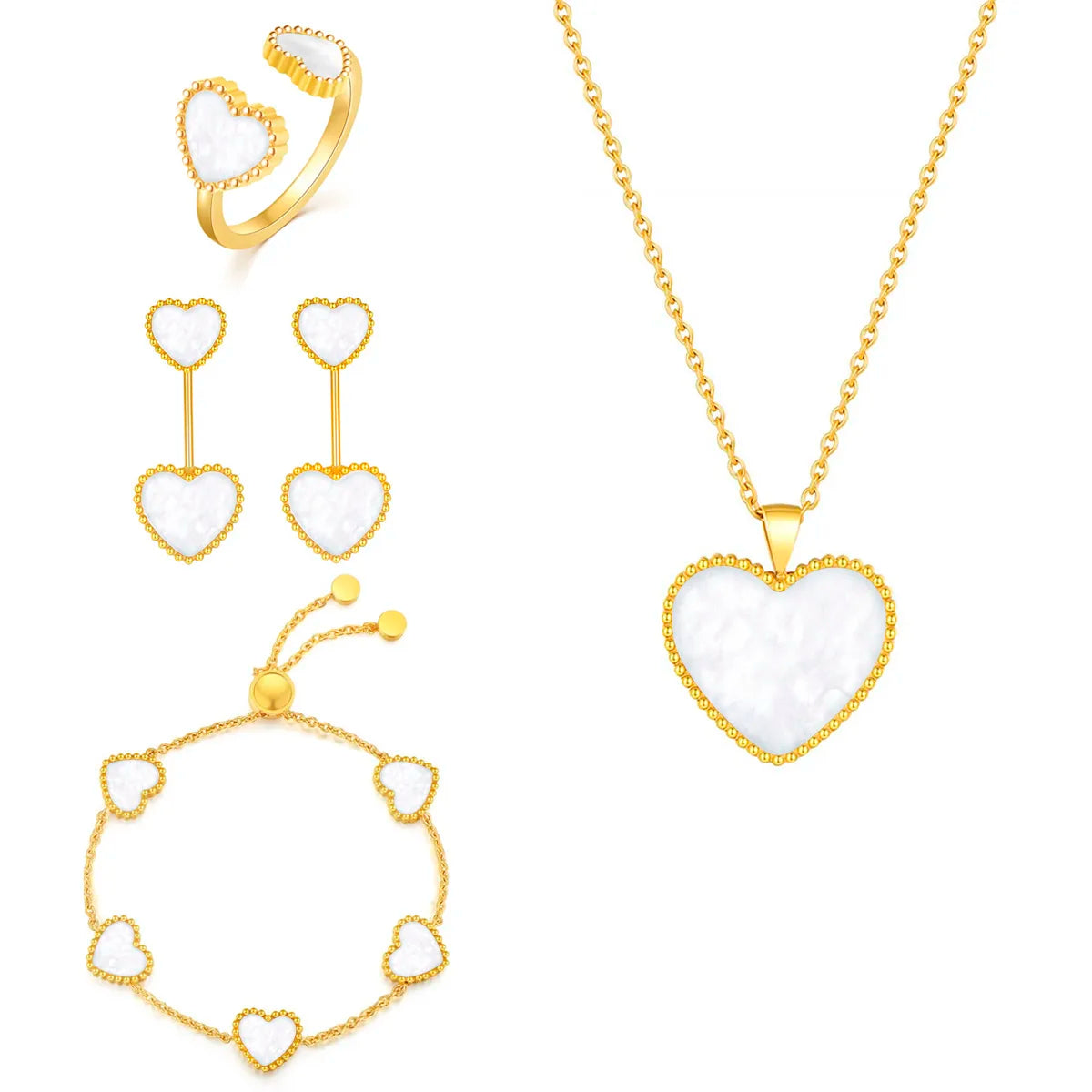 Hearts / Set Pearl Gold