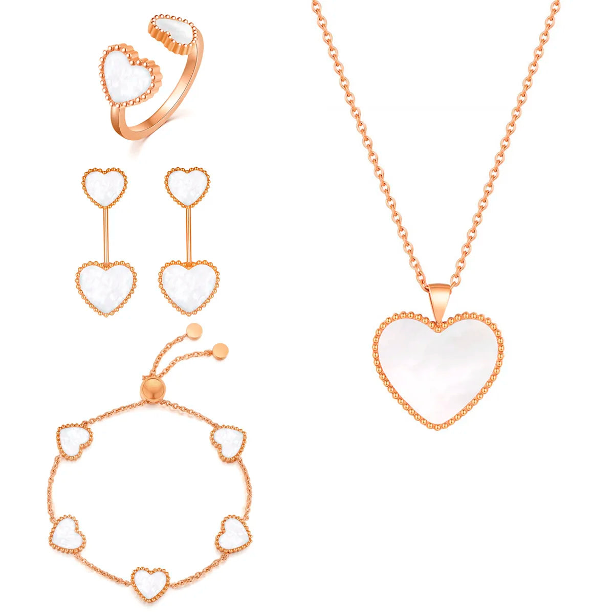 Hearts / Set Pearl Rose Gold