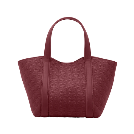 Maroon handbag with a textured pattern | Lulwa
