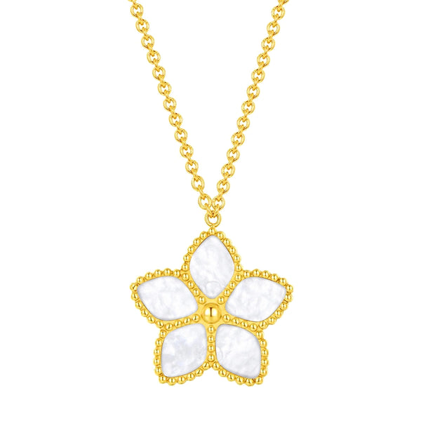 Starfish / Necklace Pearl Gold