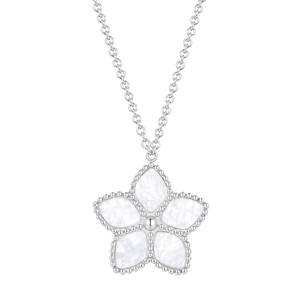 Starfish / Necklace Pearl Silver
