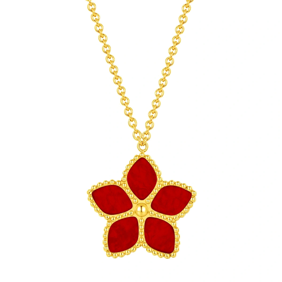 Starfish / Necklace Red Gold