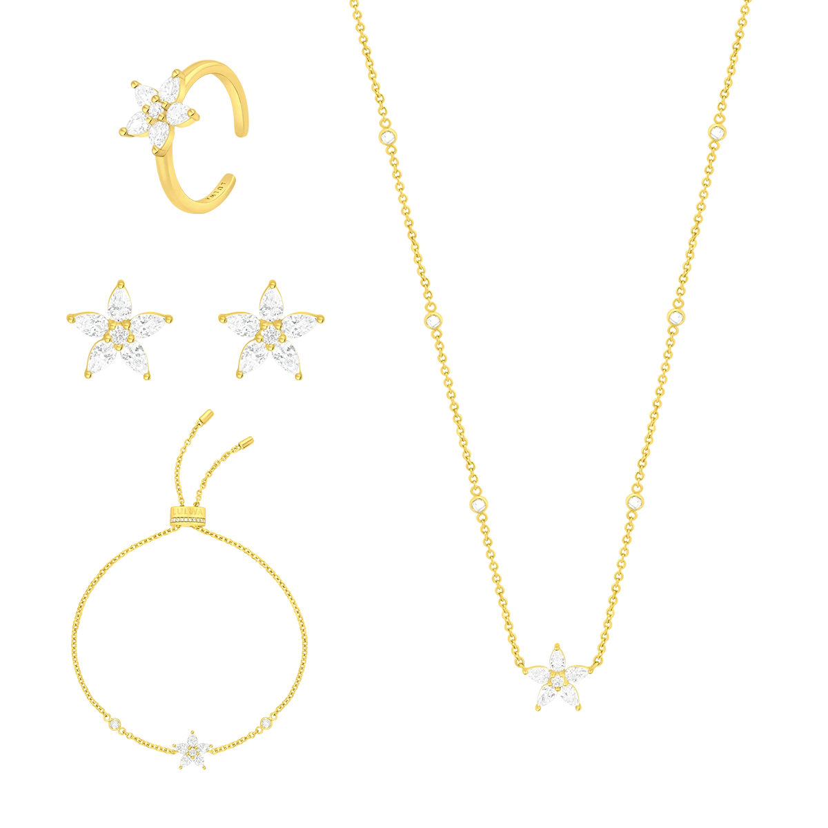 Diamond Starfish / Single Set Gold