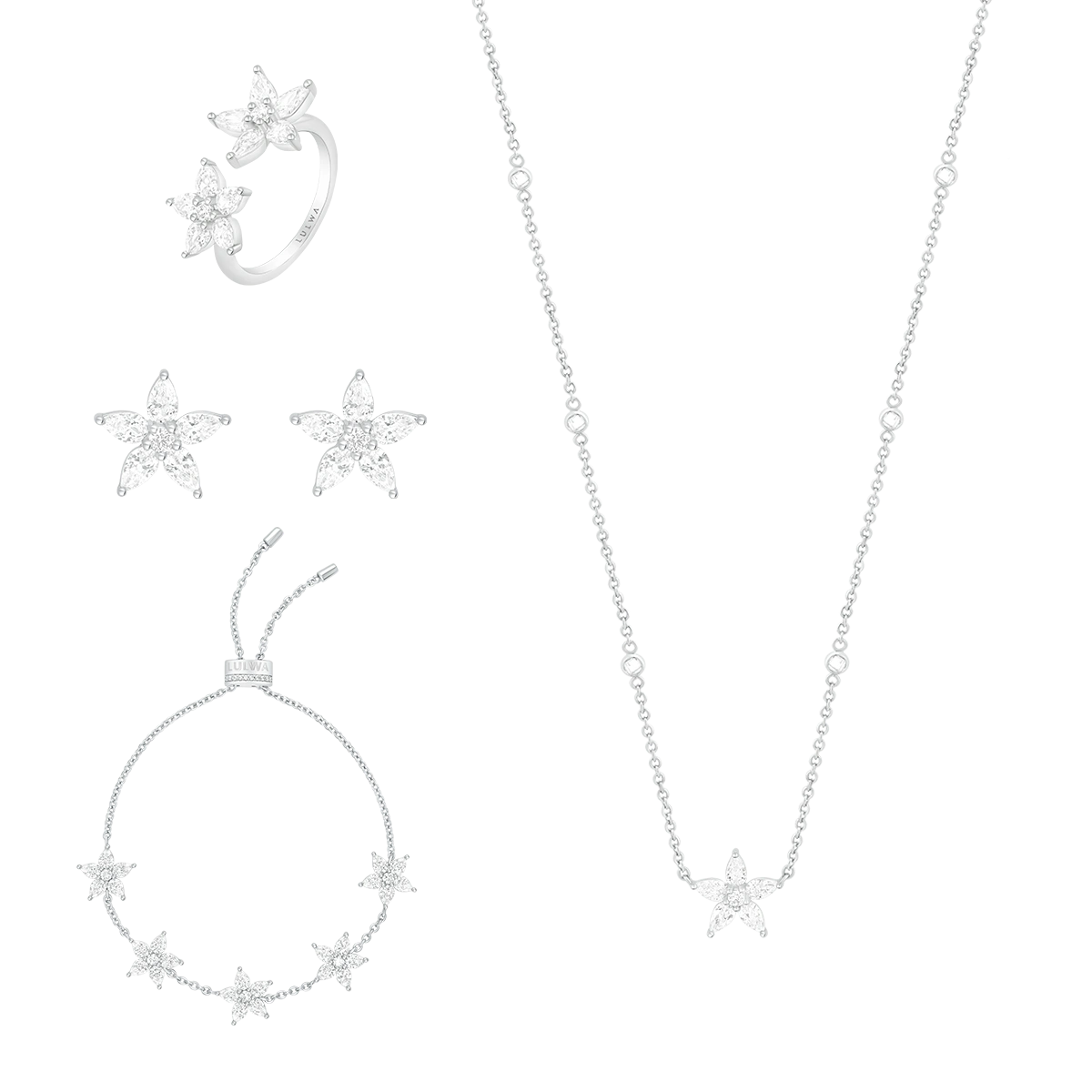 Diamond Starfish / Double Set Silver