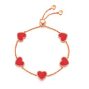 Hearts /  Bracelet Red Rose Gold