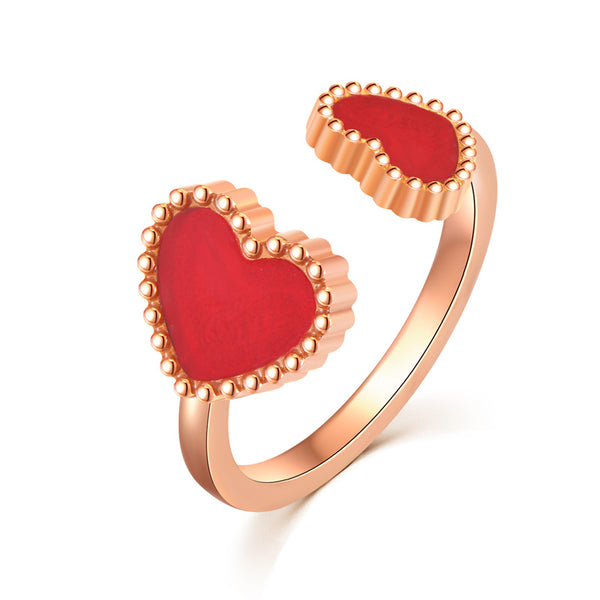 Hearts /  Ring Red Rose Gold