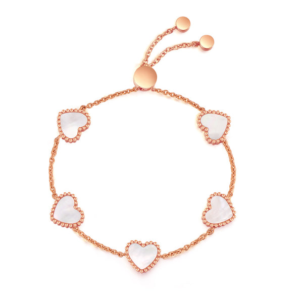 Hearts /  Bracelet Pearl Rose Gold