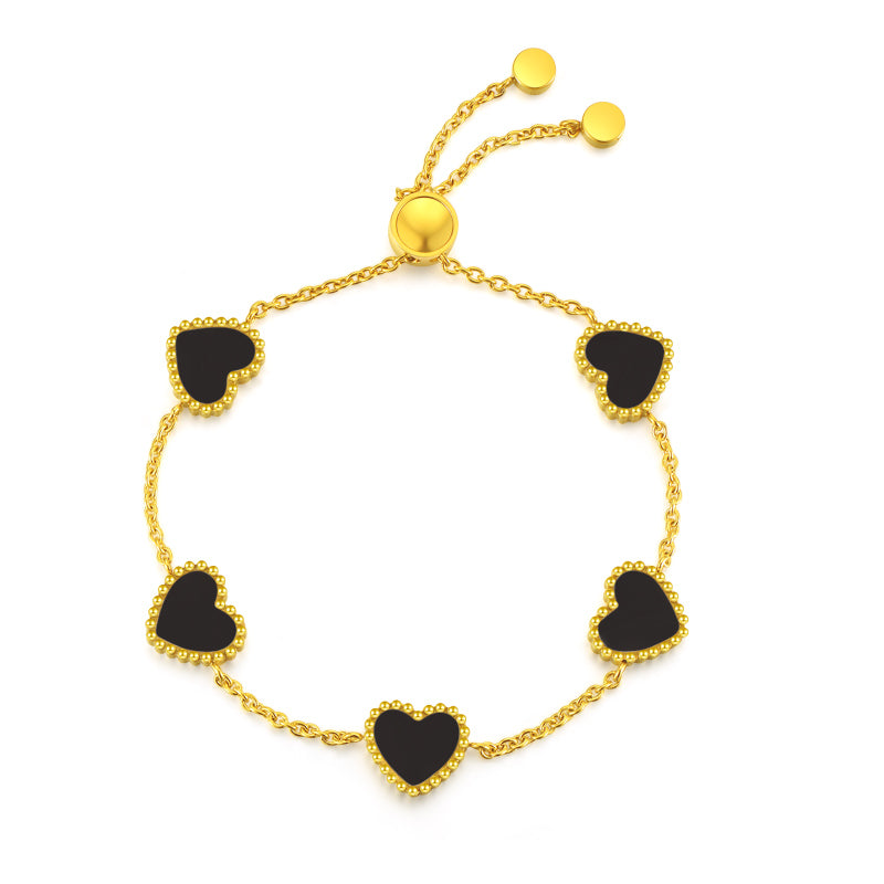 Hearts /  Bracelet Black Gold