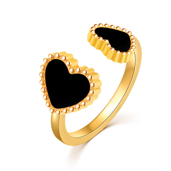 Hearts /  Ring Black Gold