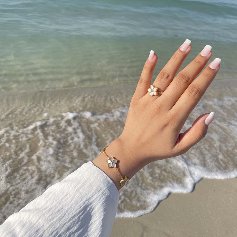 Starfish / Ring Pearl Gold