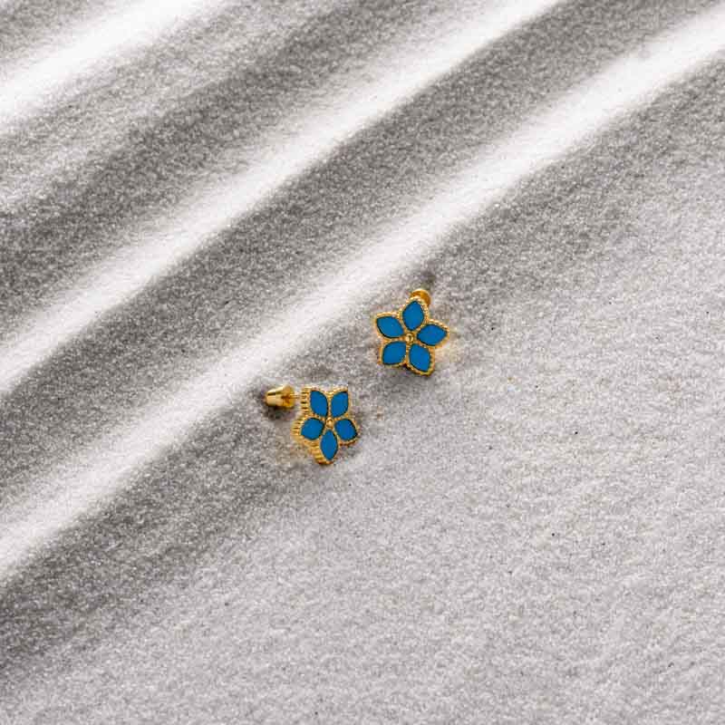 Starfish / Earrings Teal Gold
