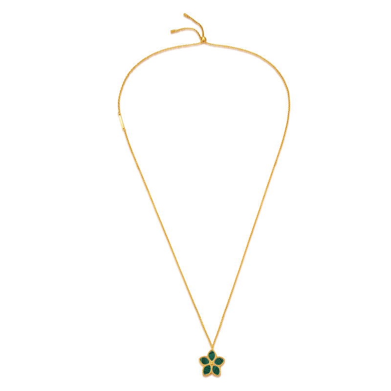 Starfish / Necklace Malachite Gold