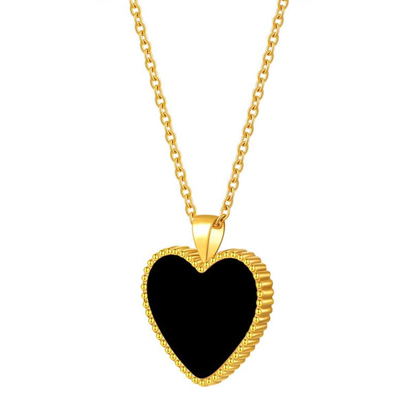Hearts / Necklace Black Gold