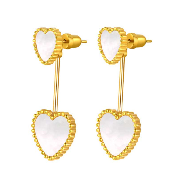 Hearts / Earrings Pearl Gold