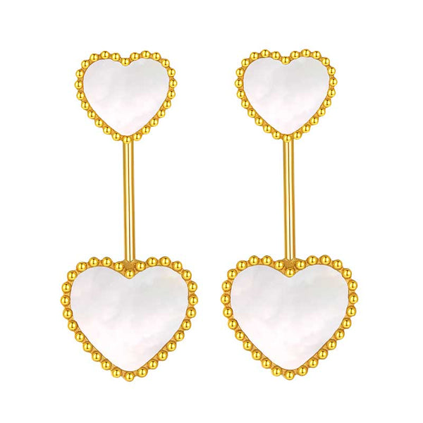 Hearts / Earrings Pearl Gold