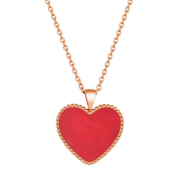 Hearts / Necklace Red Rose Gold