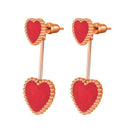 Hearts / Earrings Red Rose Gold