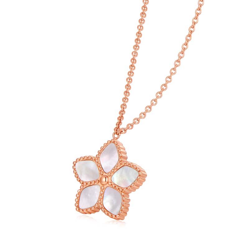 Starfish / Necklace Pearl Rose Gold
