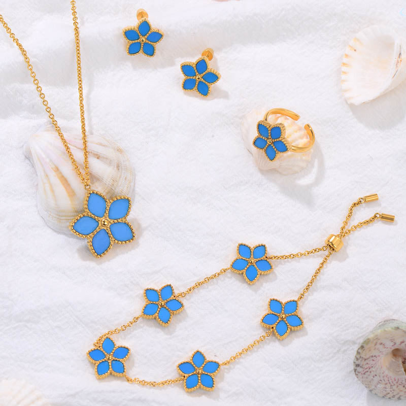 Starfish / Necklace Teal Gold
