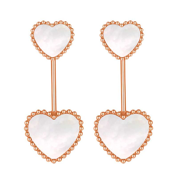 Hearts / Earrings Pearl Rose Gold