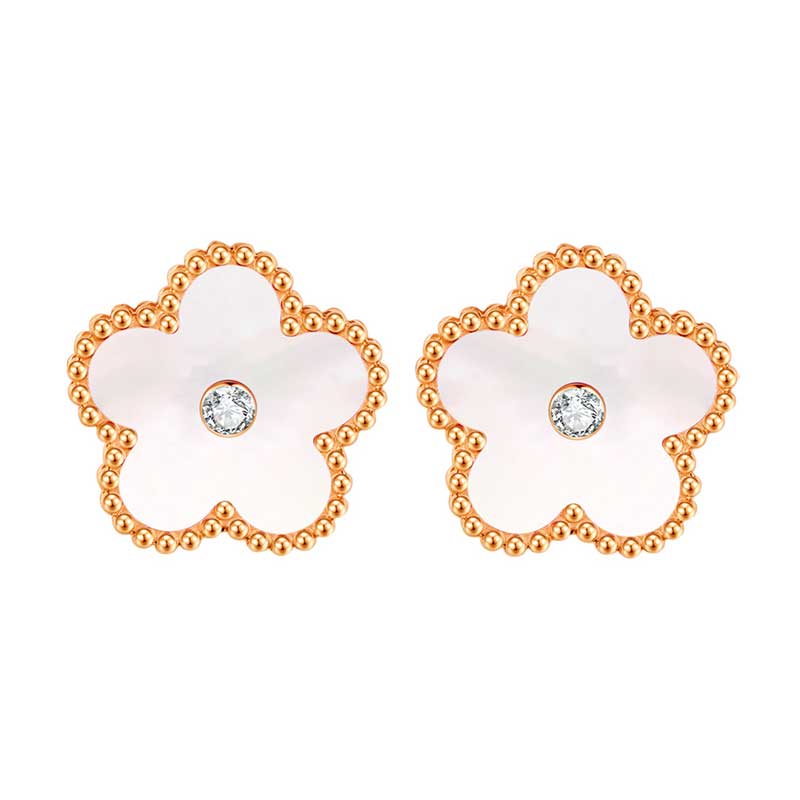 Blossom / Earrings Pearl Rose Gold