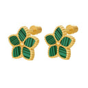 Starfish / Earrings Malachite Gold