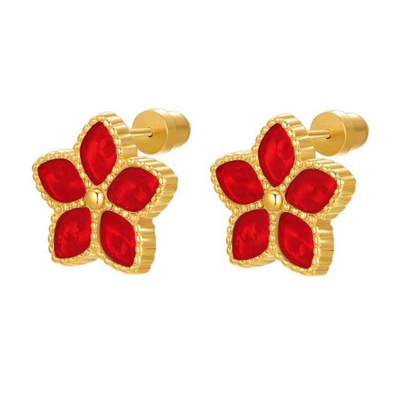 Starfish / Earrings Red Gold