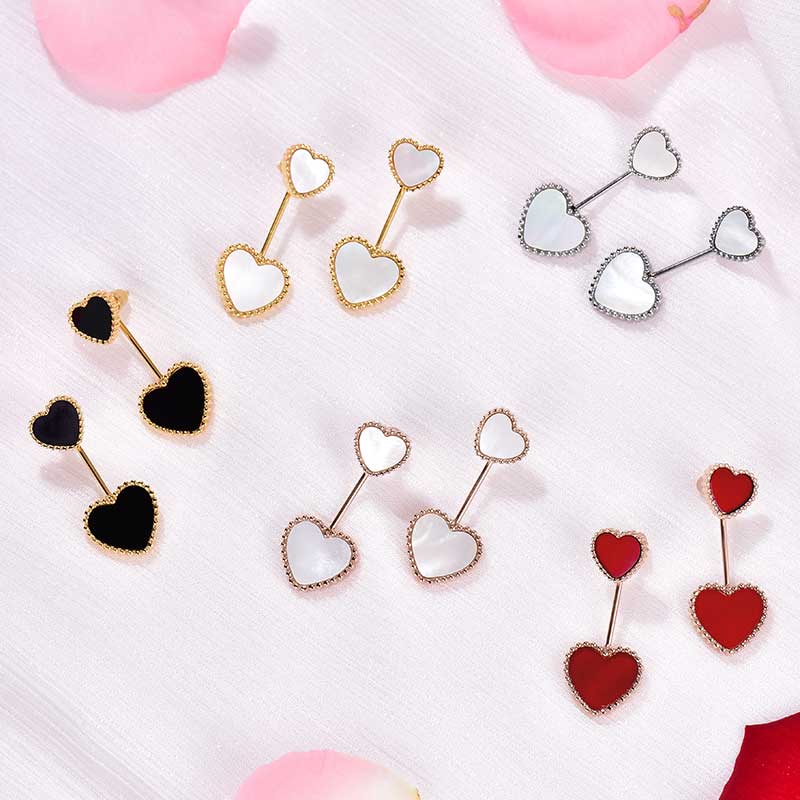 Hearts / Earrings Black Gold