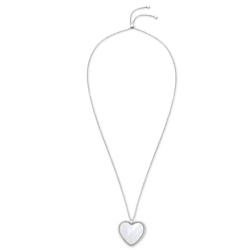 Hearts / Necklace Pearl Silver